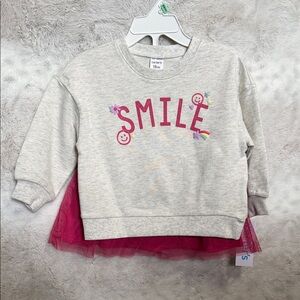 Carter's Light Gray Sweatshirt with Pink Tulle